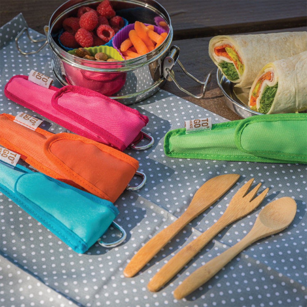 To-Go Ware Kids Bamboo Utensil Set in rPET Pouch all colors.