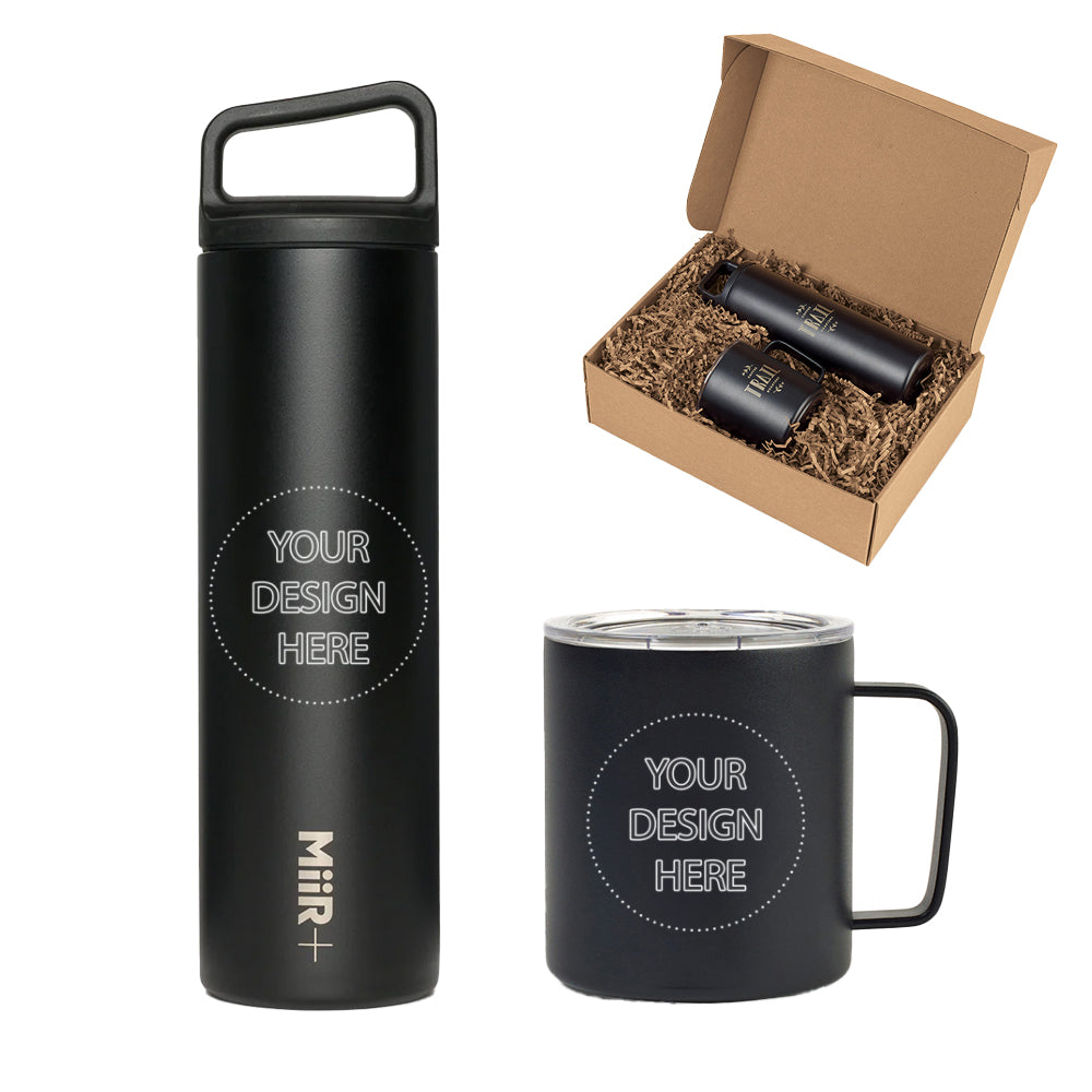 MiiR® Stainless Steel 20 oz Wide-Mouth Bottle and 12 oz Camp Mug Gift Set