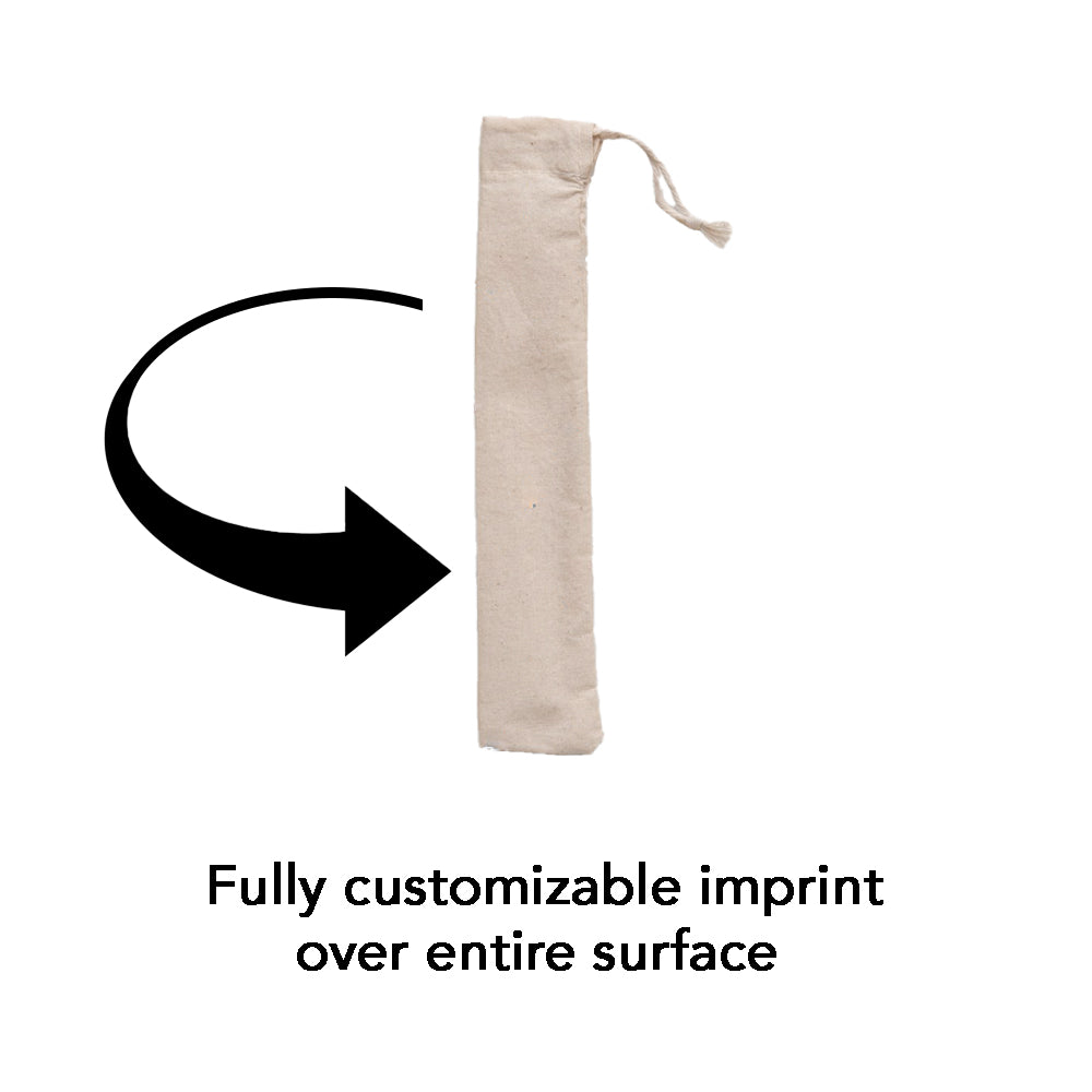 Recycled (rPet) Fully Customizable Pouch with Three Glass Straws