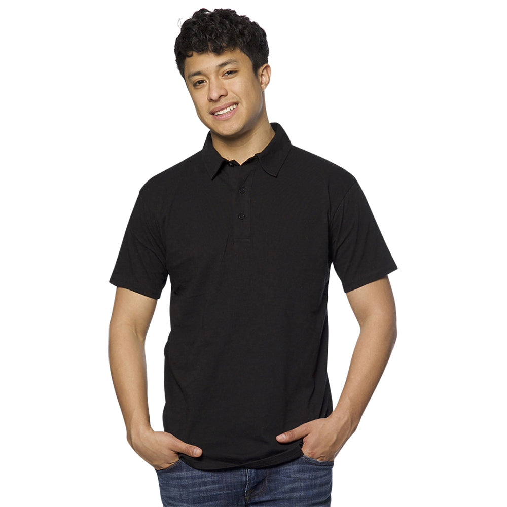 Royal Apparel Unisex Eco Triblend Polo in black