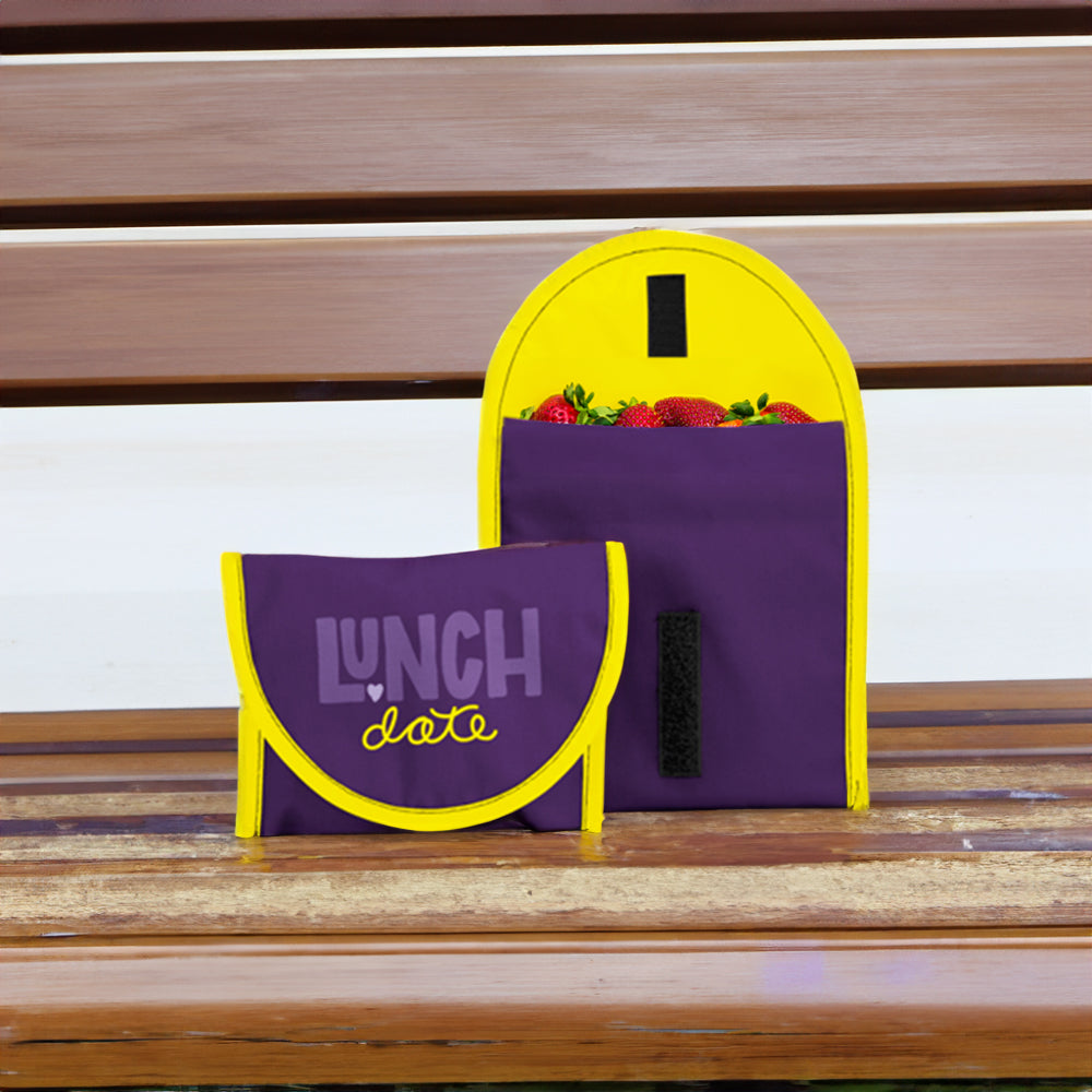 Snak-A-Lope™ Recycled Snack Bag on picnic bench.
