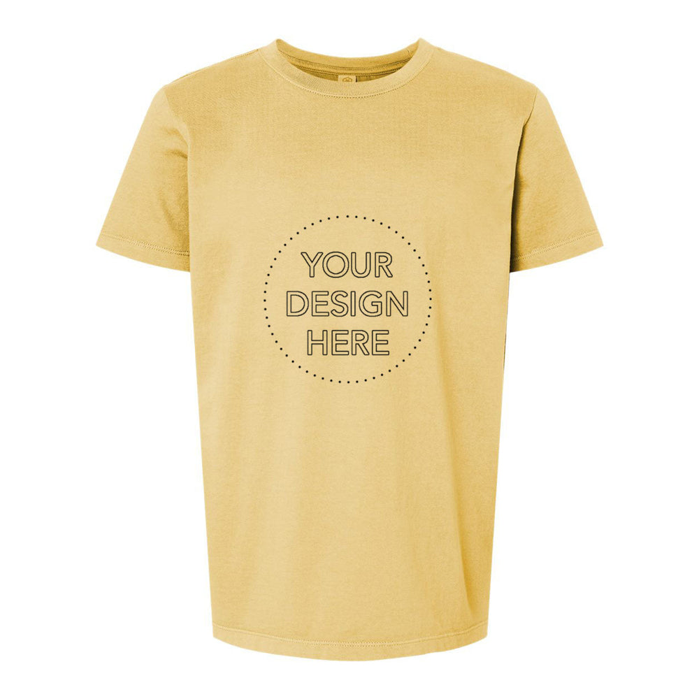 Softshirts youth organic cotton short sleeve in yellow.