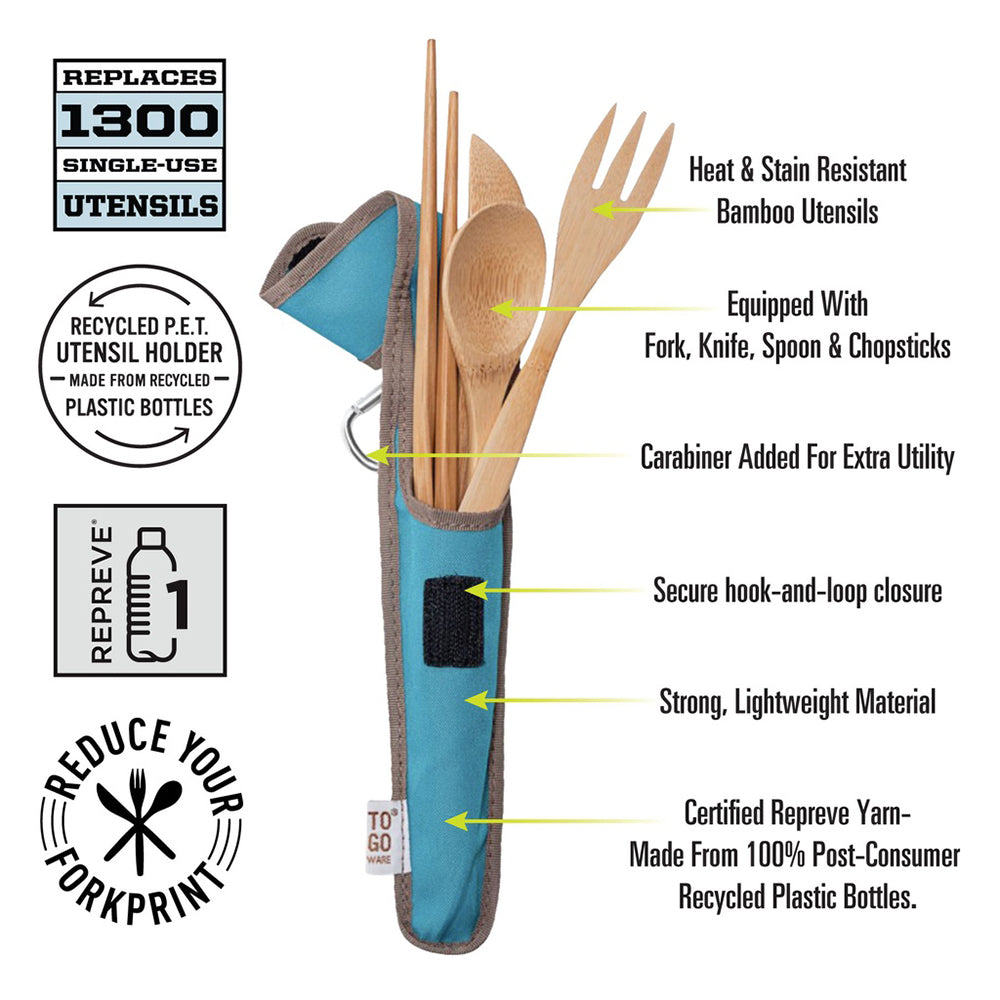 To-Go Ware Classic Bamboo Utensil Set in Rpet Pouch