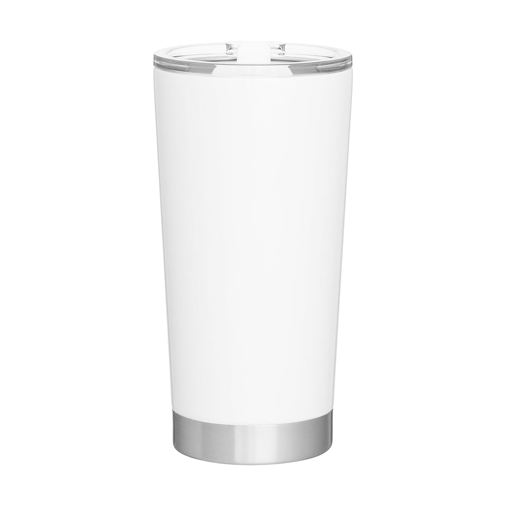 Customizable 20 oz Insulated Stainless Steel Tumbler in white